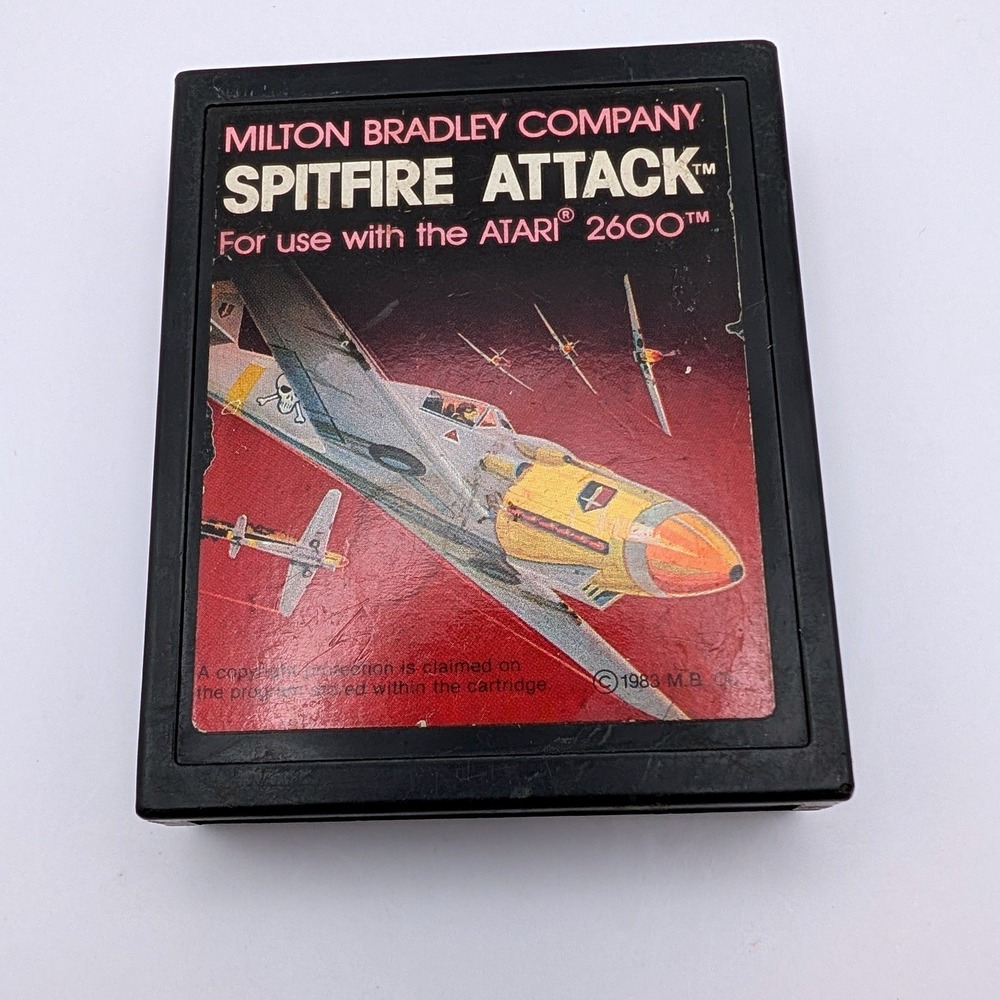 Milton Bradley Spitfire Attack Atari 2600 Video Game Cartridge 1983 Vintage